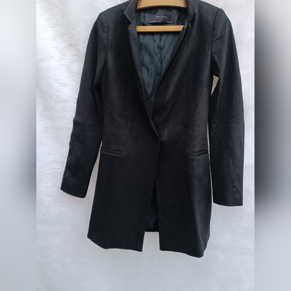 Zara Basic Black Trench Coat - Picture 3 of 10